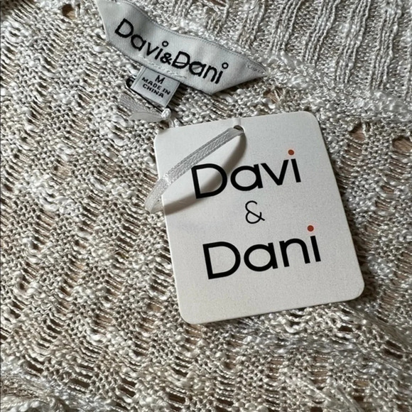 Davi & Dani y2k distressed frayed ripped v neck sweater cream oatmeal - Picture 9 of 9